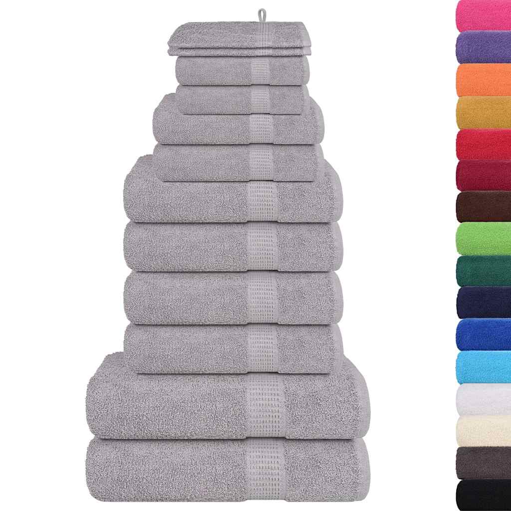 vidaXL 12 Piece Towel Set "FROGN" Grey 360 gsm