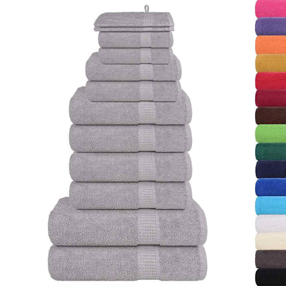 vidaXL 12 Piece Towel Set "FROGN" Grey 360 gsm