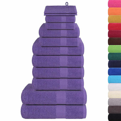 vidaXL 12 Piece Towel Set "FROGN" Purple 360 gsm