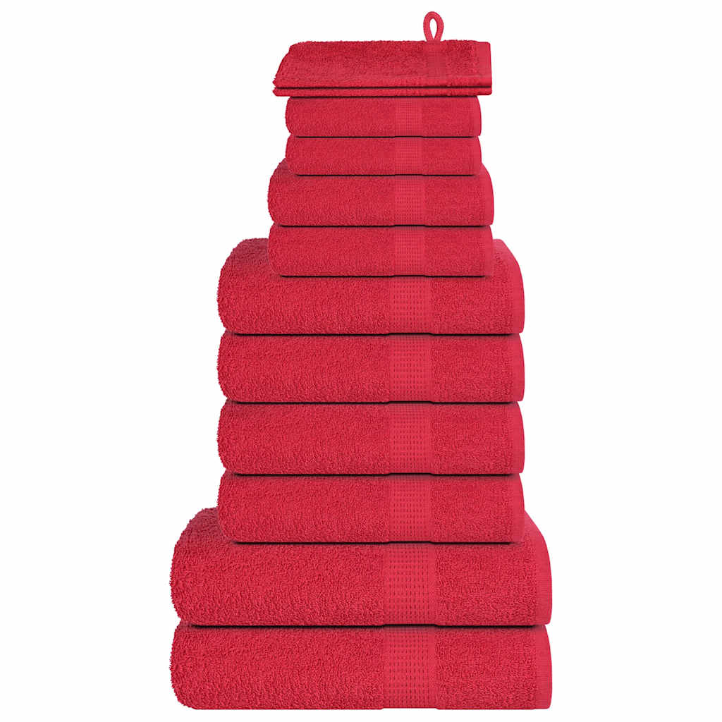 vidaXL 12 Piece Towel Set "FROGN" Red 360 gsm