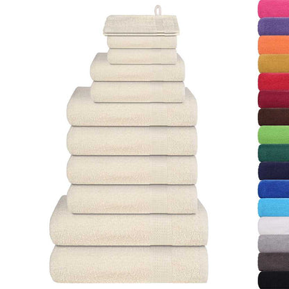 vidaXL 12 Piece Towel Set "FROGN" Cream 360 gsm