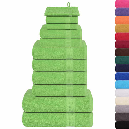 vidaXL 12 Piece Towel Set "FROGN" Apple Green 360 gsm