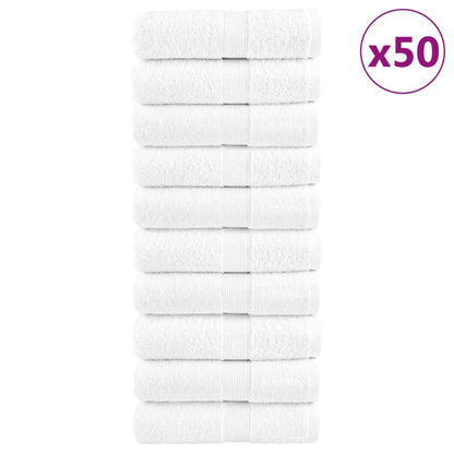 vidaXL Premium Washcloths "SOLUND" 50 pcs White 15x21 cm 600 gsm