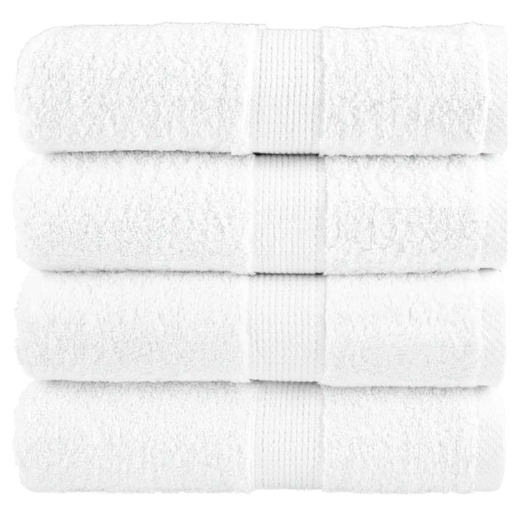 vidaXL Premium Wash Towels "SOLUND" 4 pcs White 30x30 cm 600 gsm