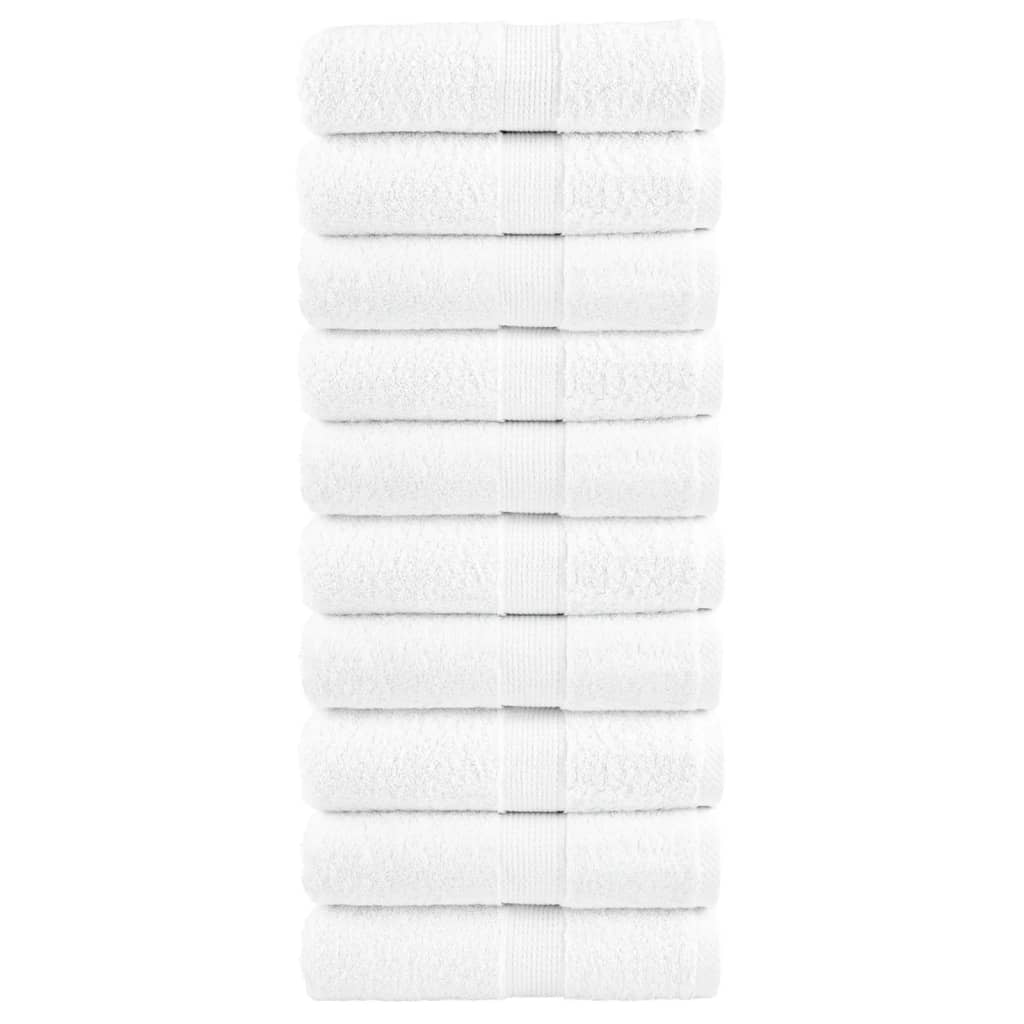 vidaXL Premium Wash Towels "SOLUND" 10 pcs White 30x30 cm 600 gsm