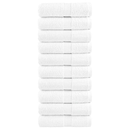 vidaXL Premium Wash Towels "SOLUND" 10 pcs White 30x30 cm 600 gsm