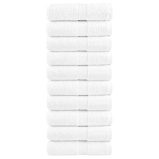 vidaXL Premium Wash Towels "SOLUND" 10 pcs White 30x30 cm 600 gsm