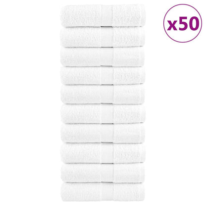 vidaXL Premium Wash Towels SOLUND 50pcs White 30x30cm 600gsm