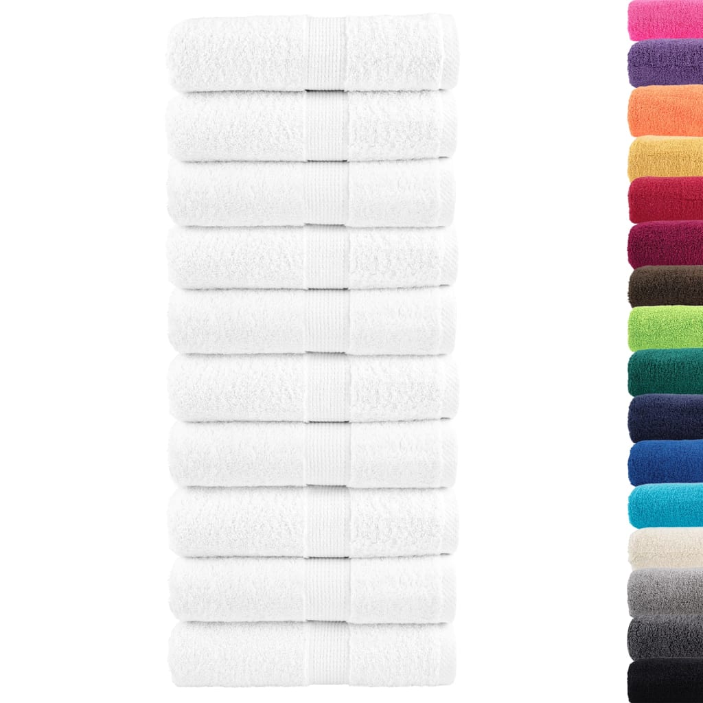 vidaXL Premium Wash Towels "SOLUND" 50 pcs White 30x30 cm 600 gsm