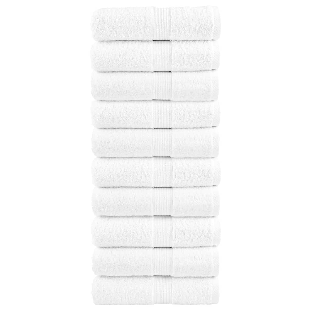 vidaXL Premium Guest Towels "SOLUND" 10 pcs White 30x50 cm 600 gsm