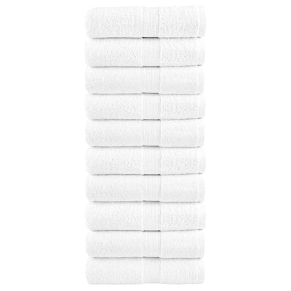 vidaXL Premium Guest Towels "SOLUND" 10 pcs White 30x50 cm 600 gsm