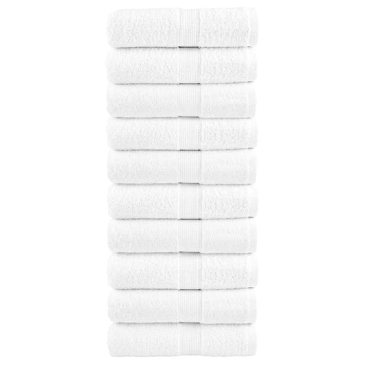 vidaXL Premium Guest Towels "SOLUND" 10 pcs White 30x50 cm 600 gsm