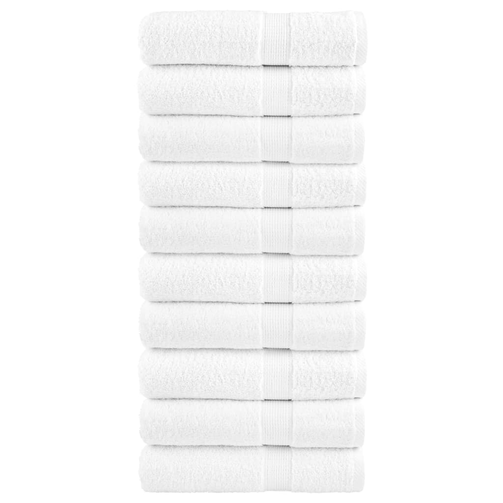 vidaXL Premium Hand Towels "SOLUND" 10 pcs White 50x100 cm 600 gsm