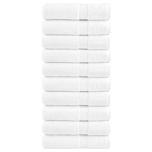 vidaXL Premium Hand Towels "SOLUND" 10 pcs White 50x100 cm 600 gsm