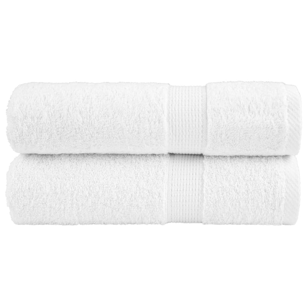 vidaXL Premium Shower Towels "SOLUND" 2 pcs White 70x140 cm 600 gsm