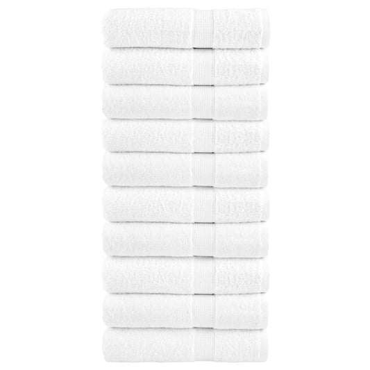vidaXL Premium Shower Towels "SOLUND" 10 pcs White 70x140 cm 600 gsm