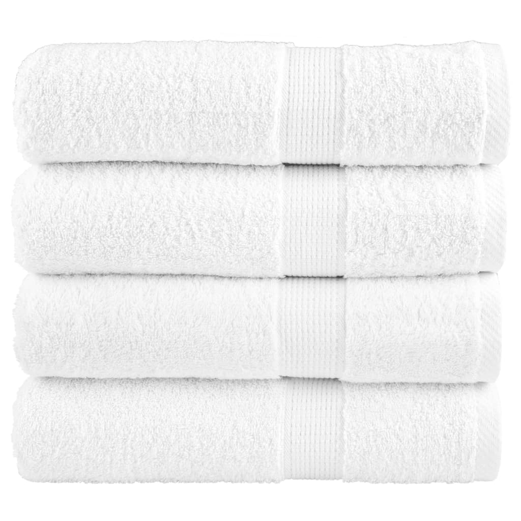 vidaXL Premium Bath Towels "SOLUND" 4 pcs White 100x150 cm 600 gsm