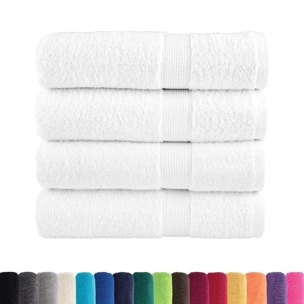 vidaXL Premium Bath Towels "SOLUND" 4 pcs White 100x150 cm 600 gsm