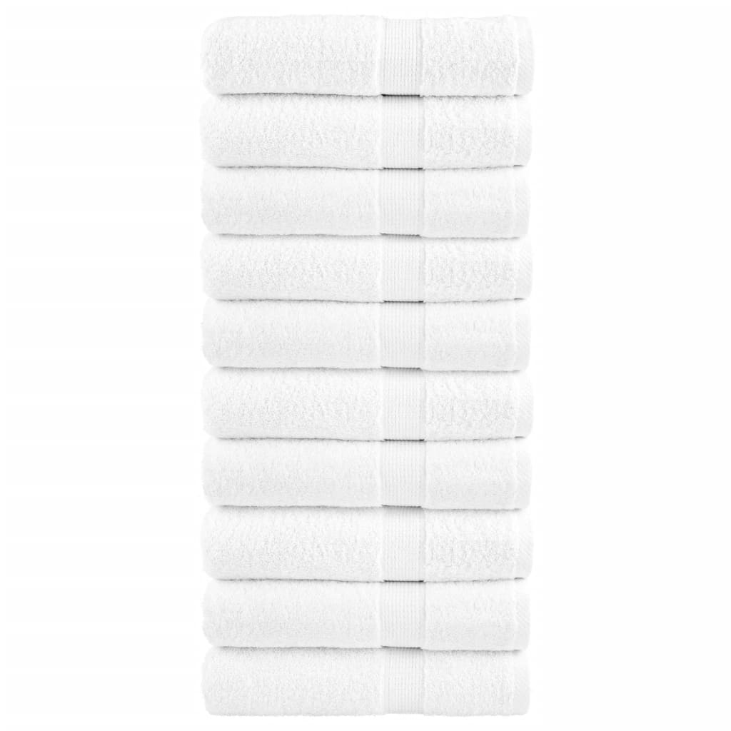 vidaXL Premium Bath Towels "SOLUND" 10 pcs White 100x150 cm 600 gsm
