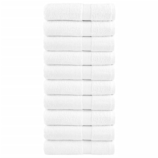 vidaXL Premium Bath Towels "SOLUND" 10 pcs White 100x150 cm 600 gsm