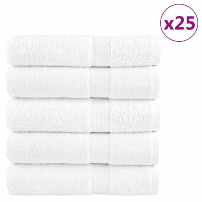 vidaXL Premium Bath Towels "SOLUND" 25 pcs White 100x150 cm 600 gsm