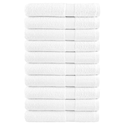 vidaXL Premium Towels "SOLUND" 10 pcs White 100x200 cm 600 gsm