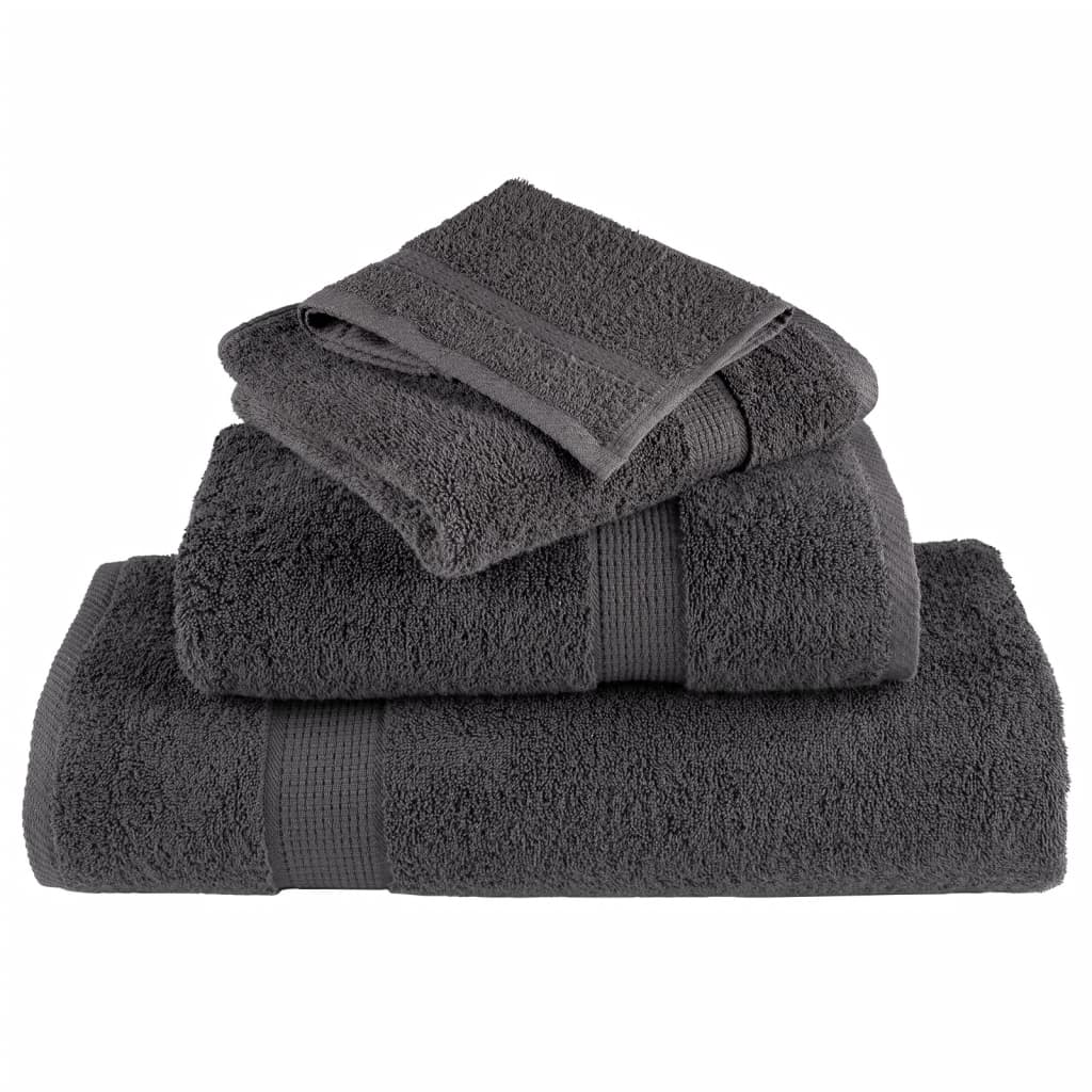vidaXL Premium Wash Towels "SOLUND" 2 pcs Anthracite 30x30 cm 600 gsm