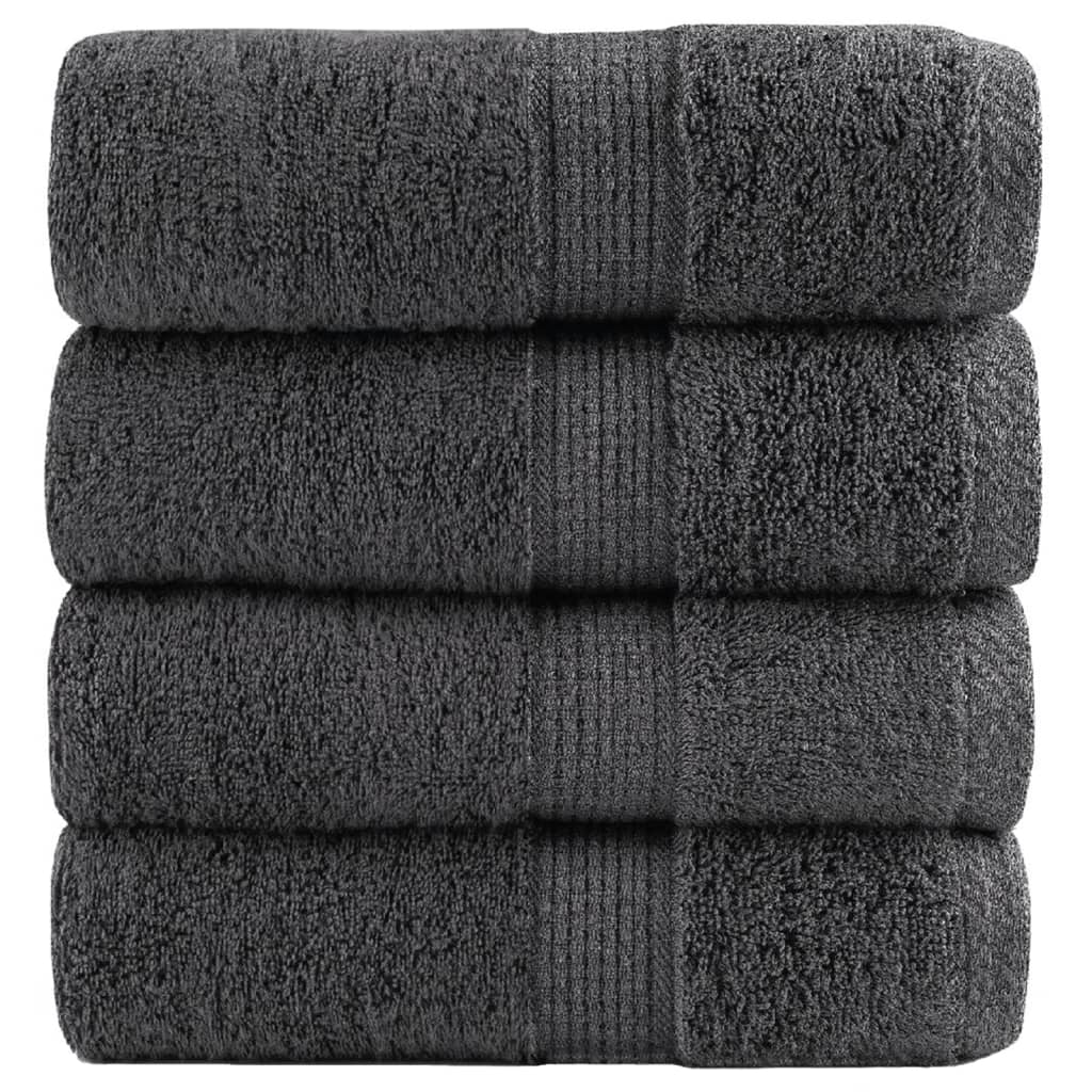 vidaXL Premium Wash Towels "SOLUND" 4 pcs Anthracite 30x30 cm 600 gsm