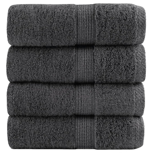 vidaXL Premium Wash Towels "SOLUND" 4 pcs Anthracite 30x30 cm 600 gsm