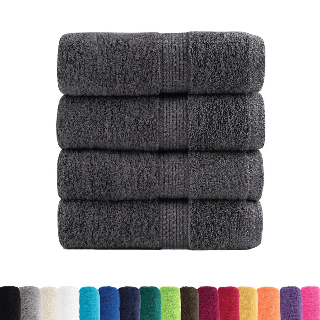 vidaXL Premium Wash Towels "SOLUND" 4 pcs Anthracite 30x30 cm 600 gsm