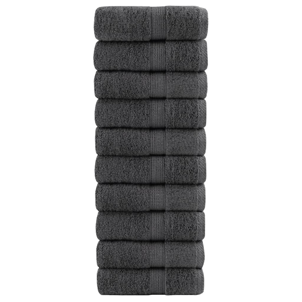 vidaXL Premium Wash Towels "SOLUND" 10 pcs Anthracite 30x30 cm 600 gsm