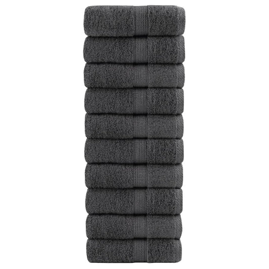 vidaXL Premium Wash Towels "SOLUND" 10 pcs Anthracite 30x30 cm 600 gsm