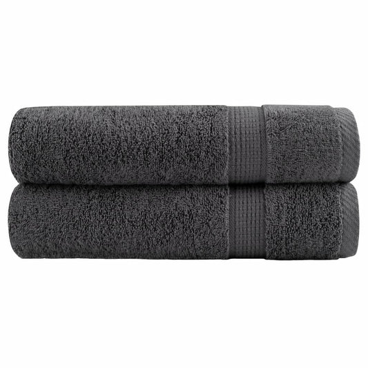 vidaXL Premium Hand Towels "SOLUND" 2 pcs Anthracite 50x100 cm 600 gsm