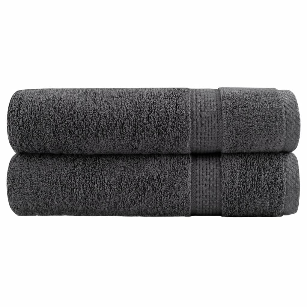 vidaXL Premium Hand Towels "SOLUND" 2 pcs Anthracite 50x100 cm 600 gsm