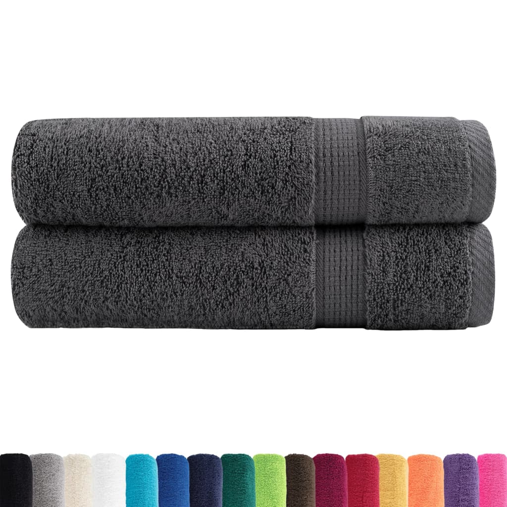 vidaXL Premium Hand Towels "SOLUND" 2 pcs Anthracite 50x100 cm 600 gsm