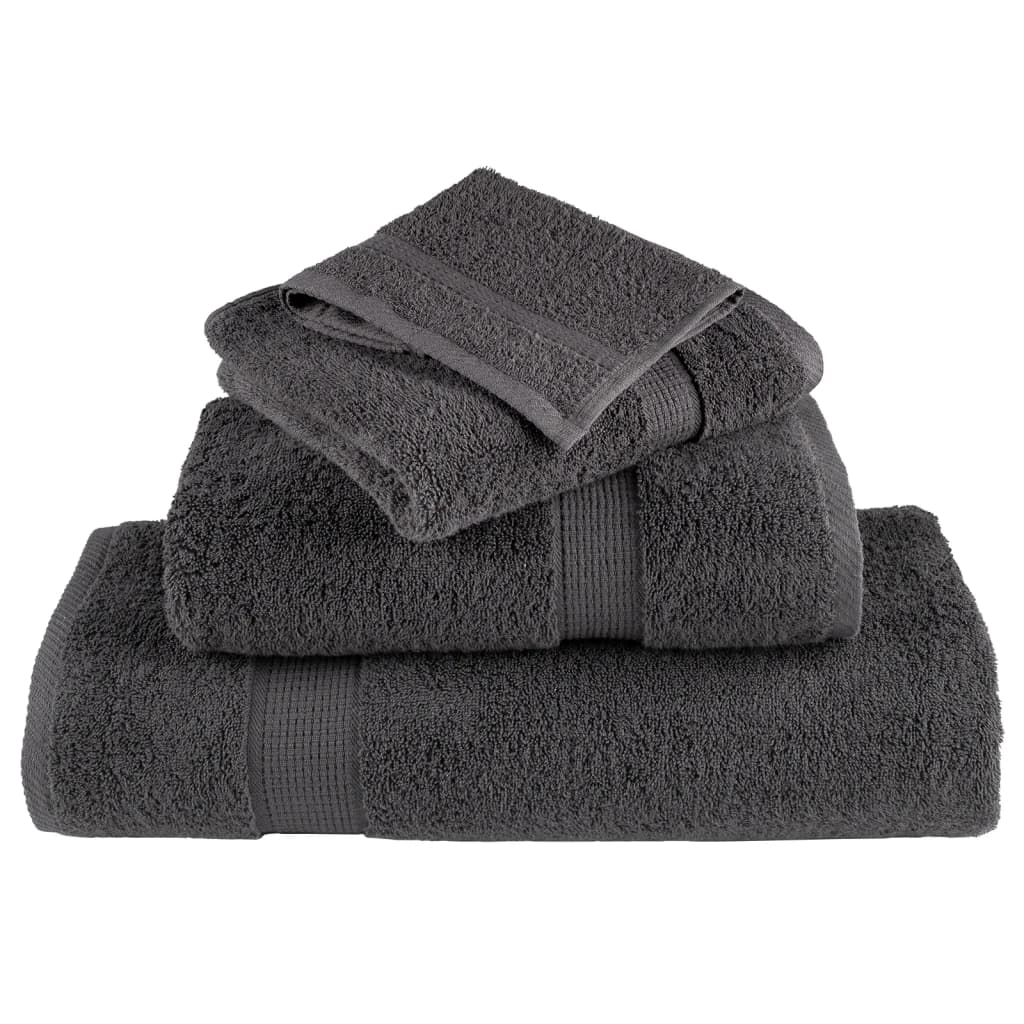 vidaXL Premium Hand Towels "SOLUND" 2 pcs Anthracite 50x100 cm 600 gsm