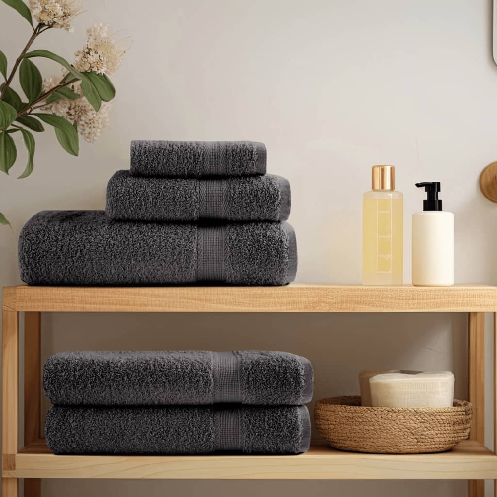 vidaXL Premium Hand Towels "SOLUND" 4 pcs Anthracite 50x100 cm 600 gsm