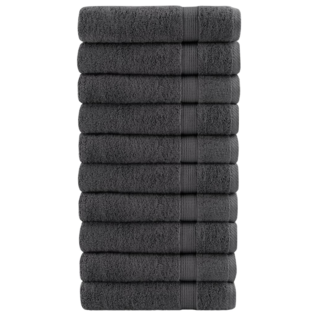 vidaXL Premium Hand Towels "SOLUND" 10 pcs Anthracite 50x100 cm 600 gsm