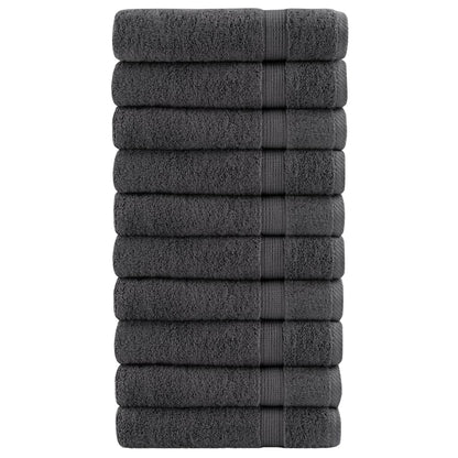 vidaXL Premium Hand Towels "SOLUND" 10 pcs Anthracite 50x100 cm 600 gsm