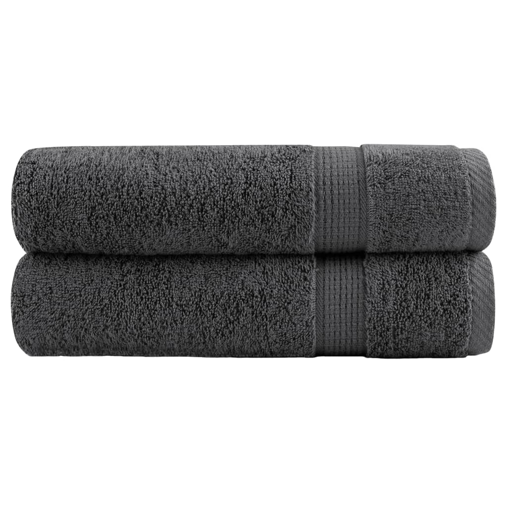 vidaXL Premium Shower Towels "SOLUND" 2 pcs Anthracite 70x140 cm 600 gsm