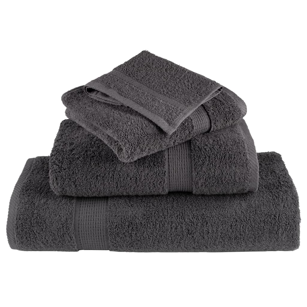 vidaXL Premium Shower Towels "SOLUND" 2 pcs Anthracite 70x140 cm 600 gsm