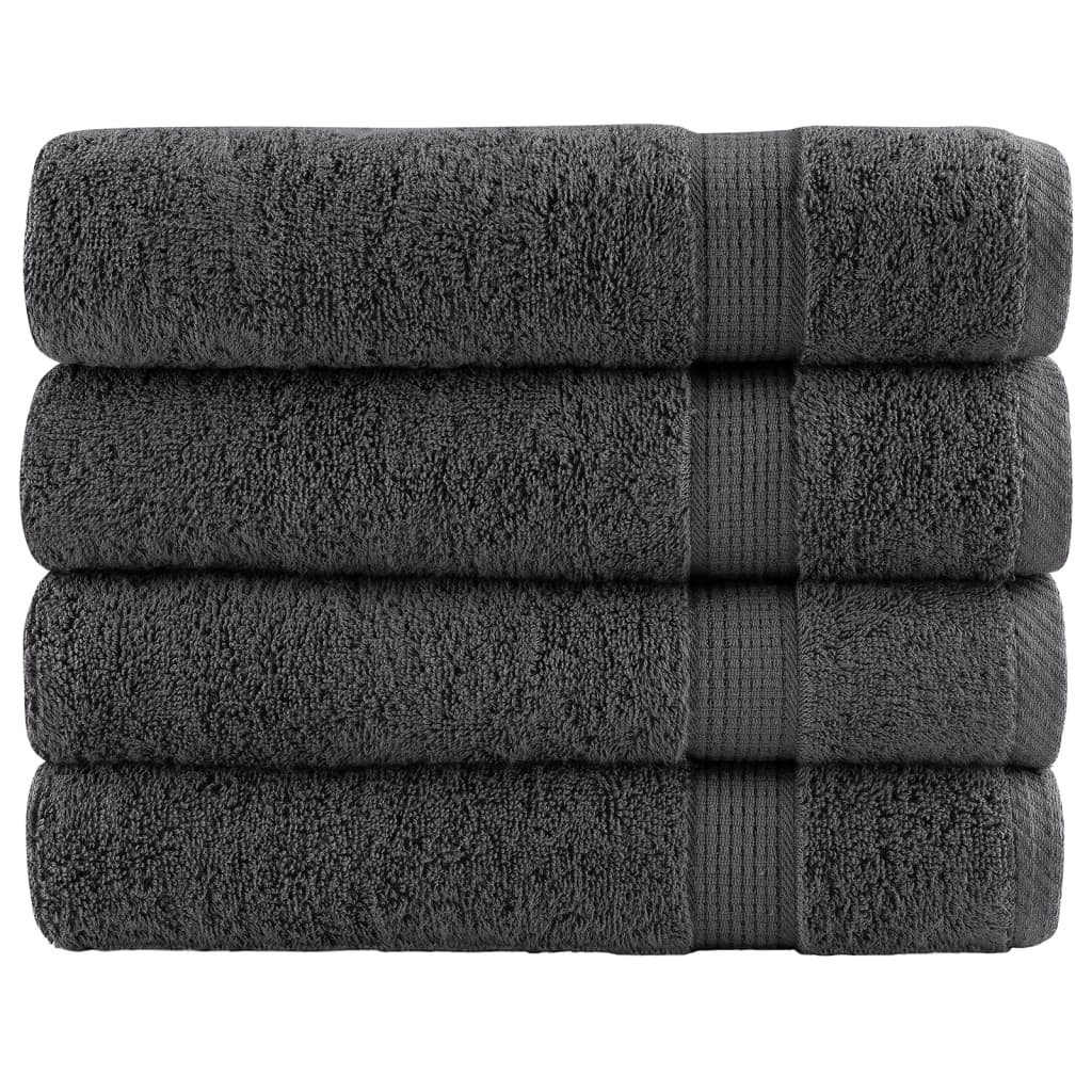 vidaXL Premium Shower Towels "SOLUND" 4 pcs Anthracite 70x140 cm 600 gsm