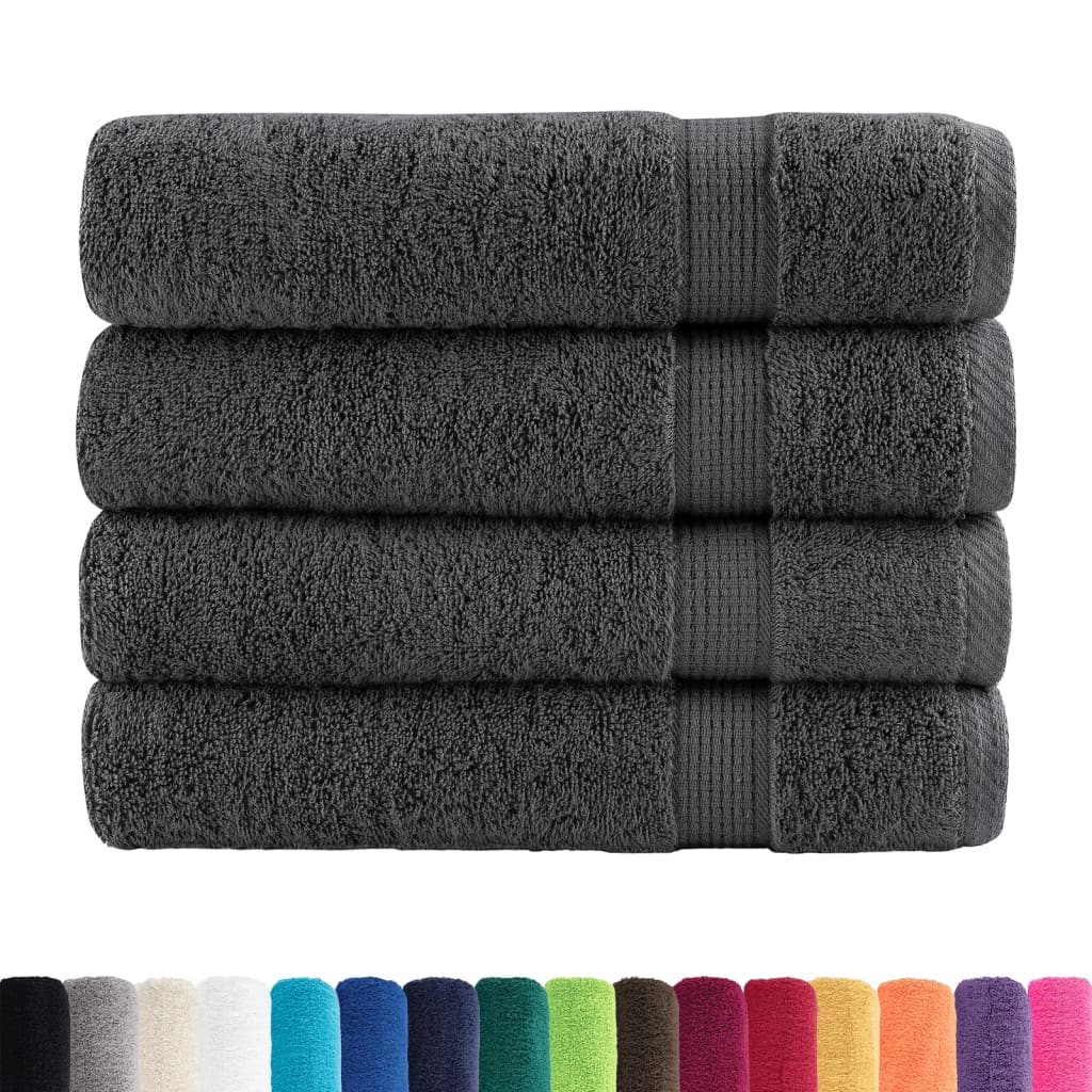 vidaXL Premium Shower Towels "SOLUND" 4 pcs Anthracite 70x140 cm 600 gsm