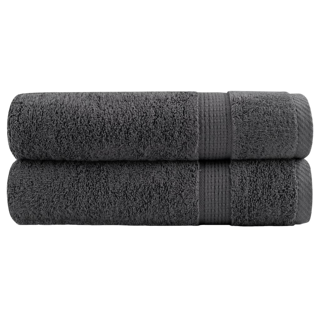vidaXL Premium Bath Towels "SOLUND" 2 pcs Anthracite 100x150 cm 600 gsm