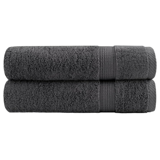 vidaXL Premium Bath Towels "SOLUND" 2 pcs Anthracite 100x150 cm 600 gsm