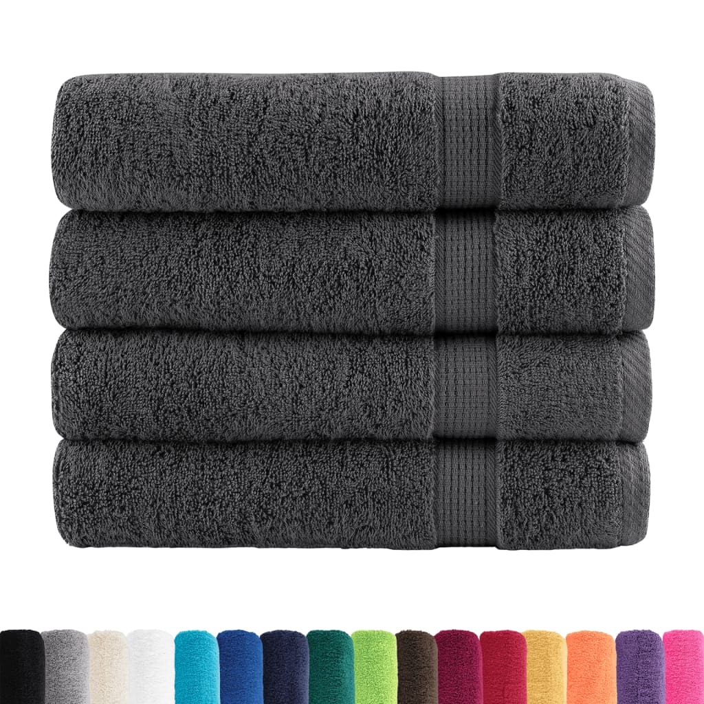 vidaXL Premium Bath Towels "SOLUND" 4 pcs Anthracite 100x150 cm 600 gsm