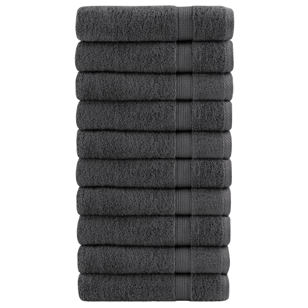 vidaXL Premium Bath Towels "SOLUND" 10 pcs Anthracite 100x150 cm 600 gsm