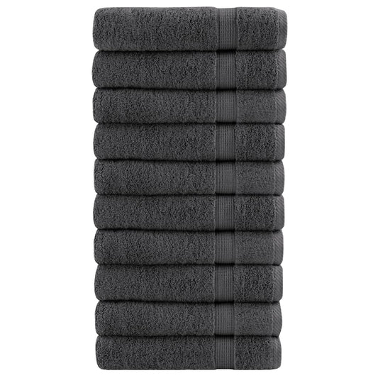 vidaXL Premium Bath Towels "SOLUND" 10 pcs Anthracite 100x150 cm 600 gsm