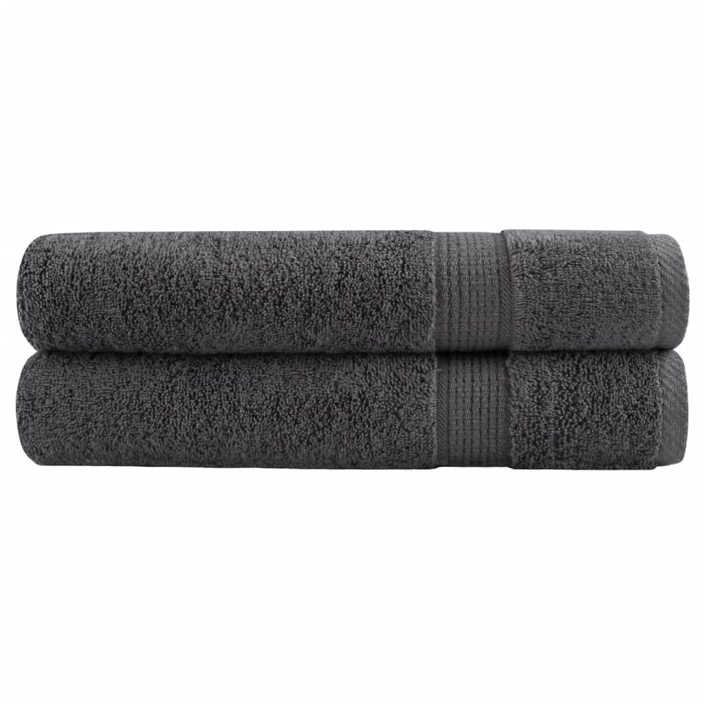vidaXL Premium Towels "SOLUND" 2 pcs Anthracite 100x200 cm 600 gsm