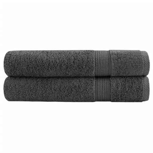vidaXL Premium Towels "SOLUND" 2 pcs Anthracite 100x200 cm 600 gsm